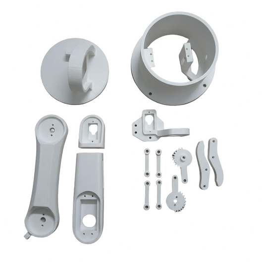 Robotic arm assembly with fasteners (servos not included)